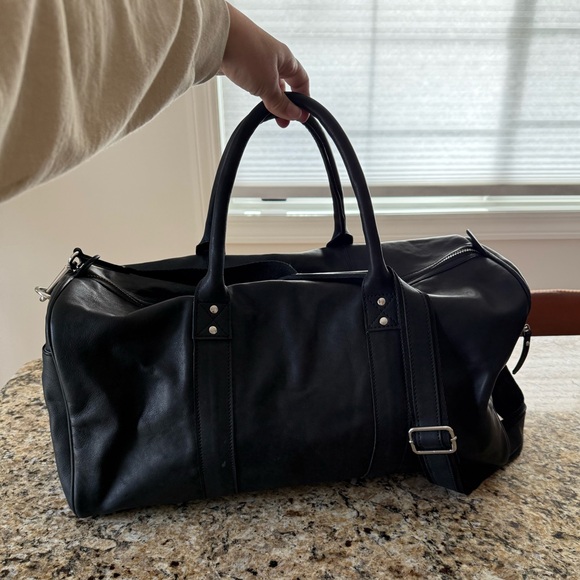 NEW F.H. Wordsworth NYC Leather Weekender Duffle Bag BLACK Claddagh Classic Golf - Picture 2 of 10